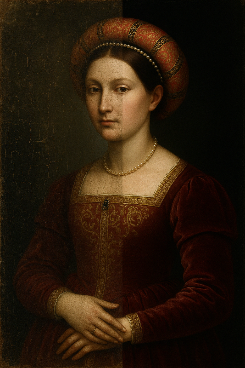 Painting restoration — before and after